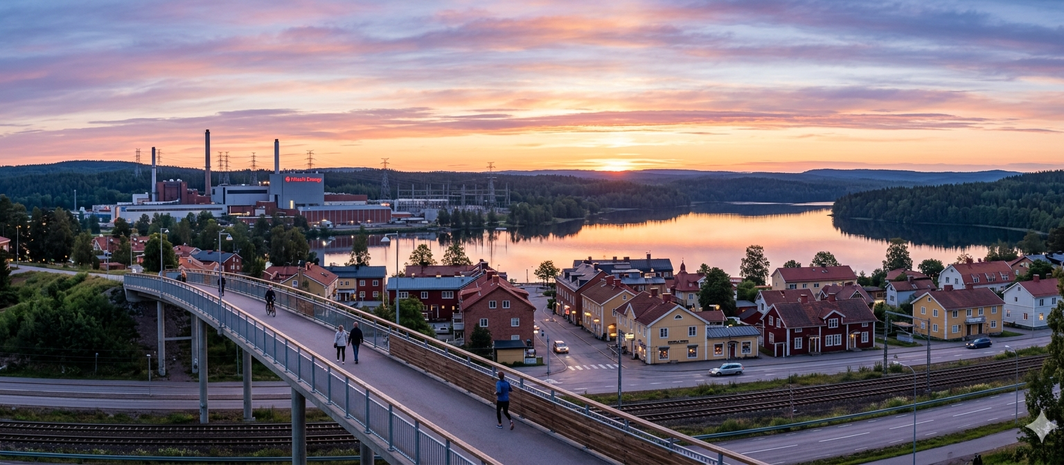 En bakgrundsbild med en stilhet och lugn i bilden över Ludvika