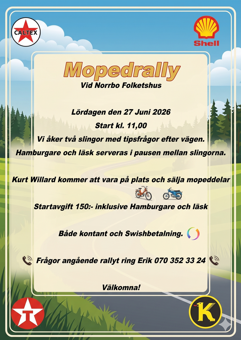 Mopedrally Norrbo Folkets Hus Affisch